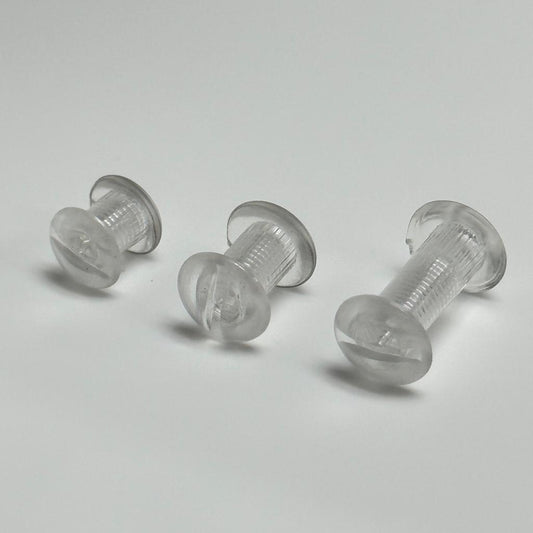 CLEAR PLASTIC PIN SCREWS (MALE / FEMALE)