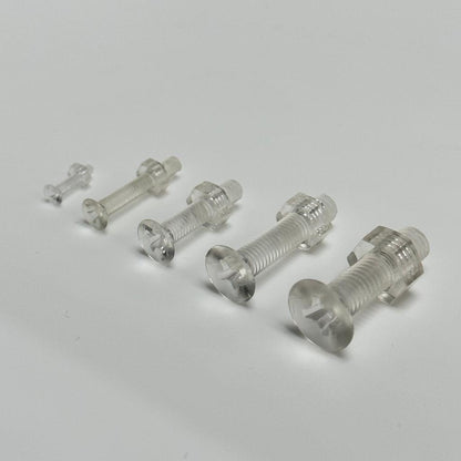 CLEAR PLASTIC SCREWS (COUNTERSUNK)