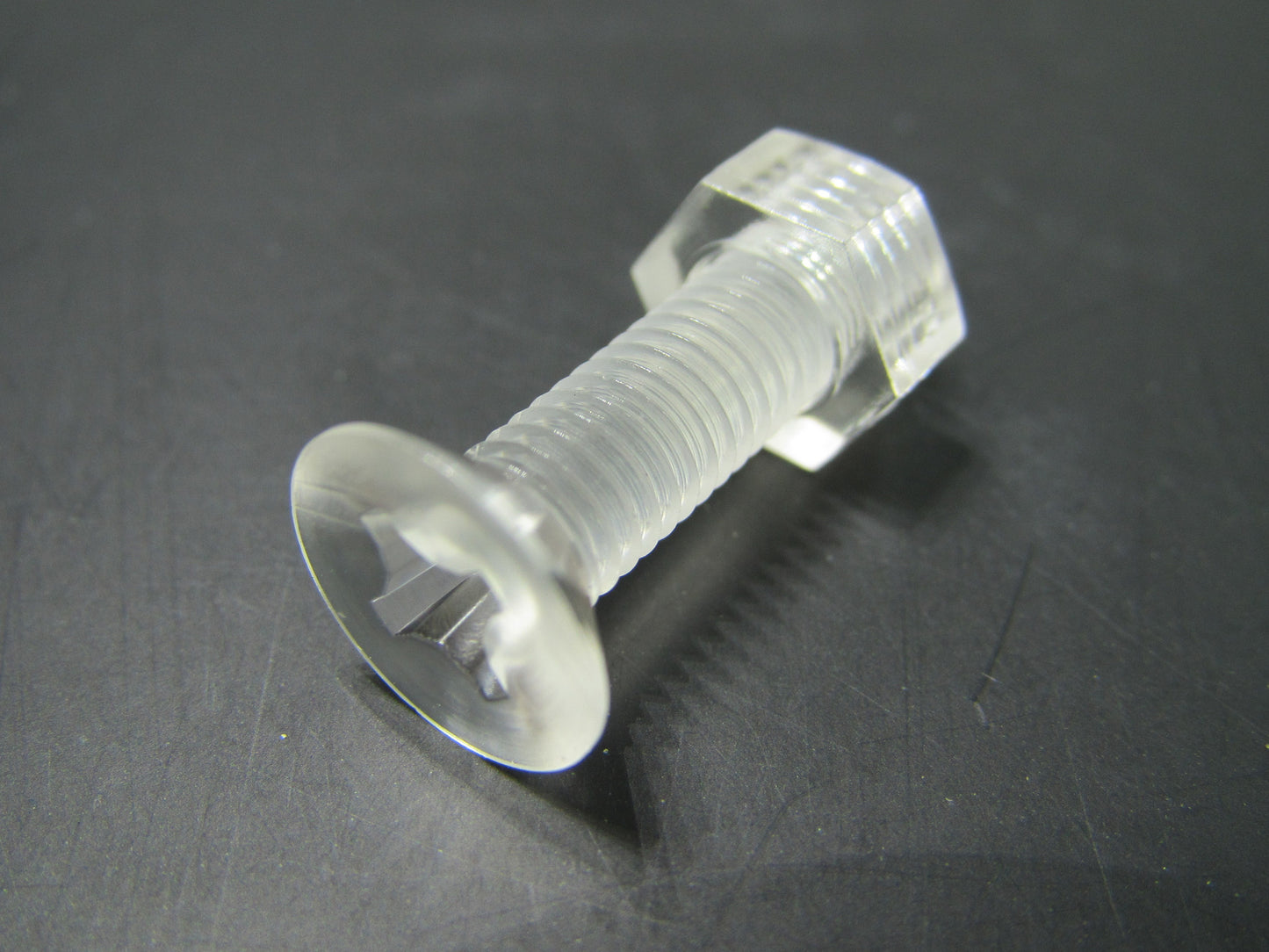 CLEAR PLASTIC SCREWS (COUNTERSUNK)